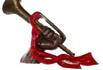 大型號角雕塑 創意黨建雕塑 仿真擺件雕塑