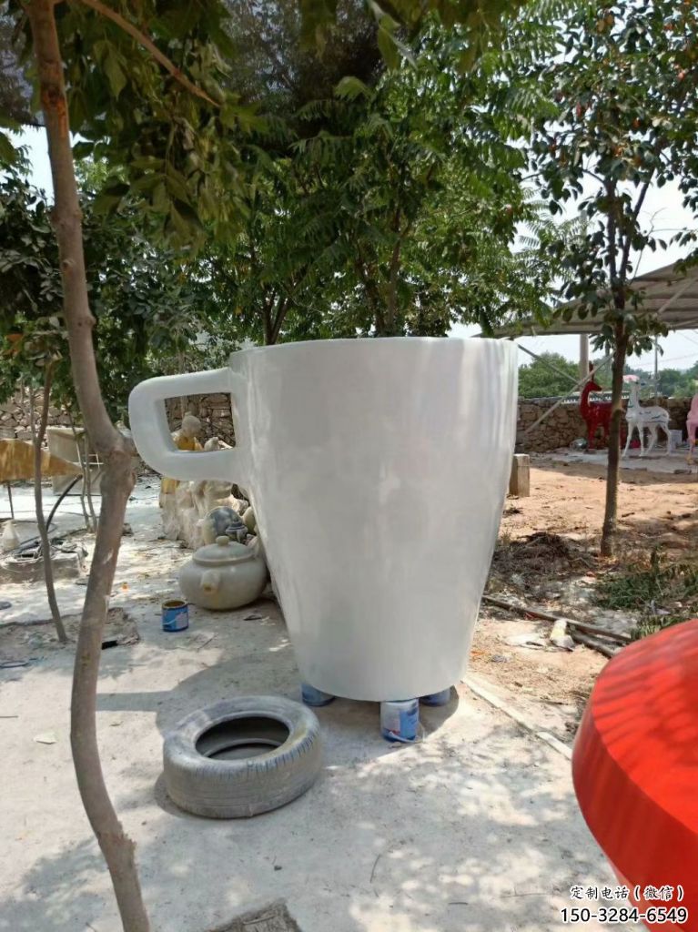 城市杯子雕塑 風(fēng)景區(qū)彩繪雕塑 抽象擺件