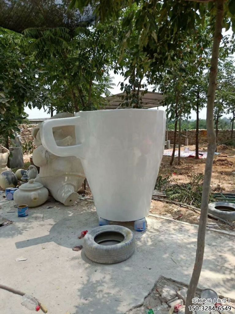 商業(yè)街杯子雕塑 售樓處學(xué)校雕塑 茶道擺件