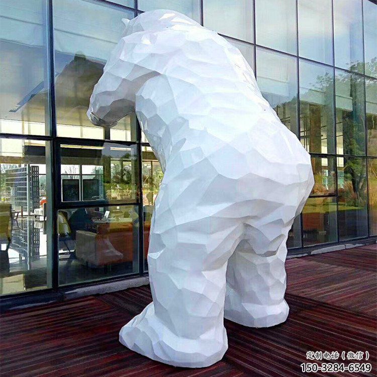 抽象黑熊雕塑 店門(mén)口彩繪雕塑 步行街?jǐn)[件