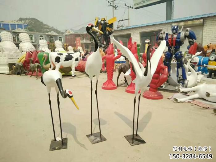 承接大型仙鶴雕塑 門口創意雕塑 售樓處小品