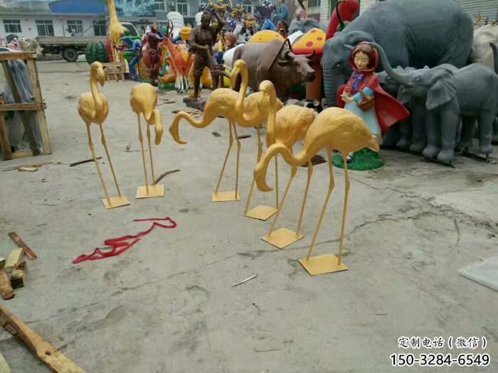 通用仿古仙鶴雕塑 庭院彩繪雕塑 田間小品