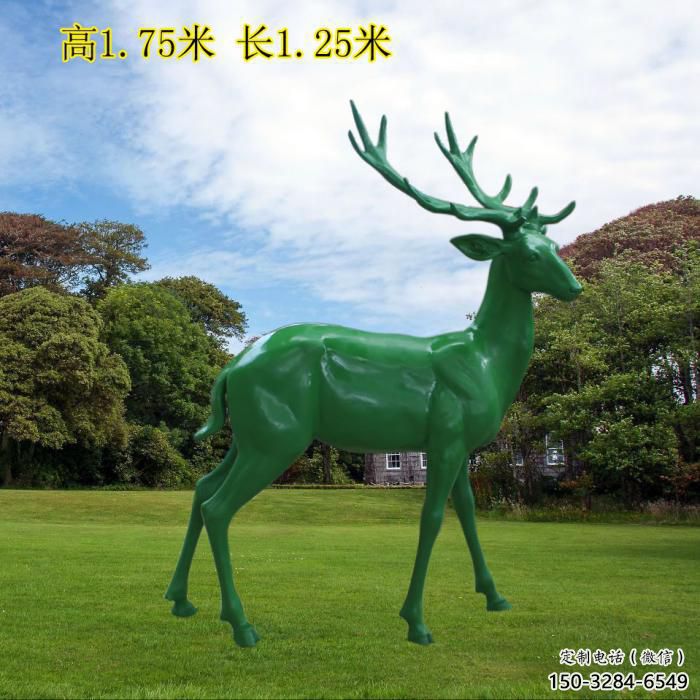 選用古銅色小鹿雕塑 大型城市雕塑 商業街擺件