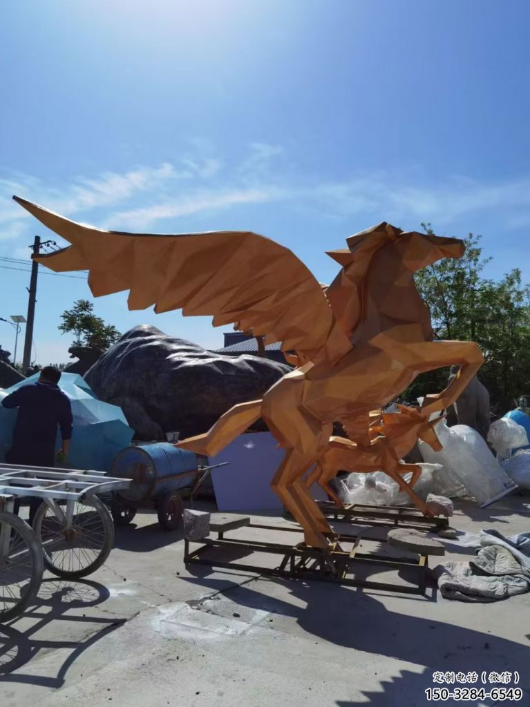 玻璃鋼仿真飛馬雕塑 店門口園林雕塑 動物小品