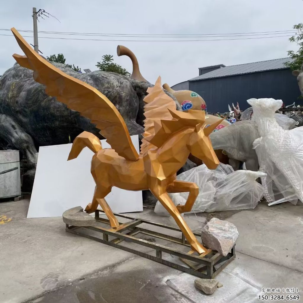 玻璃鋼園林飛馬雕塑 城市廣場(chǎng)雕塑 步行街?jǐn)[件