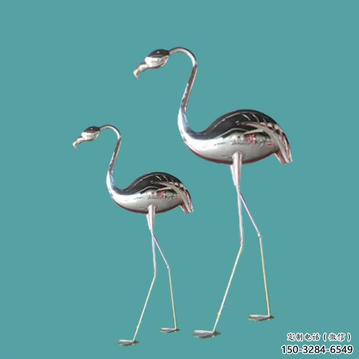 大型不銹鋼火烈鳥雕塑 門口創意雕塑 售樓處小品