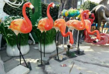 玻璃鋼城市火烈鳥雕塑 風(fēng)景區(qū)彩繪雕塑 抽象擺件