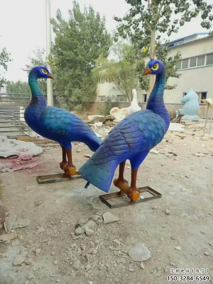 公園孔雀銅雕塑廠家 酒店門口雕塑 彩繪擺件