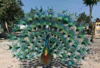 城市不銹鋼孔雀雕塑 風景區(qū)彩繪雕塑 抽象擺件