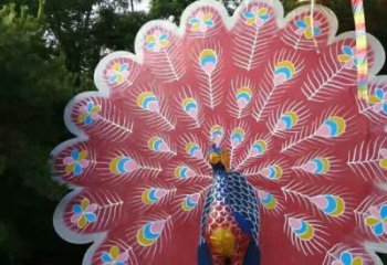 創(chuàng)意孔雀雕塑 步行街店門口雕塑 玻璃鋼動物雕塑小品
