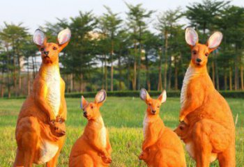 仿真玻璃鋼袋鼠雕塑 酒店公園雕塑 風景區(qū)擺件