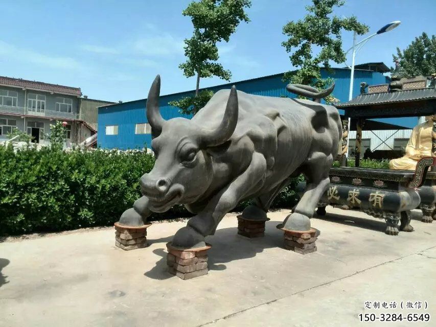 古銅色開荒牛銅雕塑 大型城市雕塑 商業(yè)街擺件