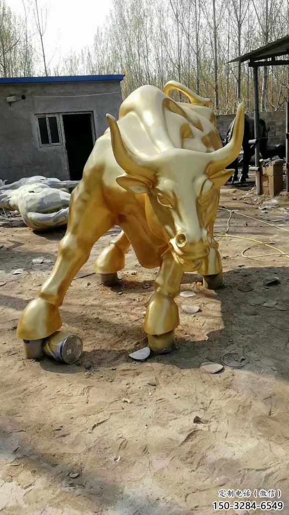 庭院鑄銅華爾街牛雕塑 城市古銅色雕塑 音樂(lè)小品