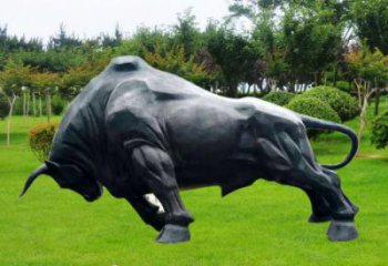 商業(yè)街玻璃鋼開荒牛雕塑廠 售樓處雕塑 動物擺件
