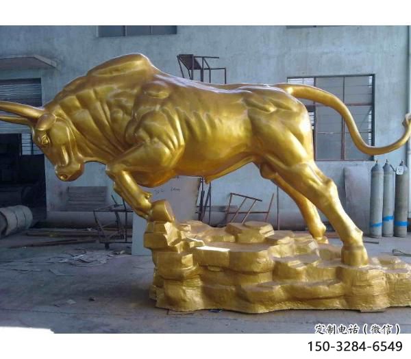 仿真開(kāi)荒牛銅雕塑 店門(mén)口園林雕塑 動(dòng)物小品
