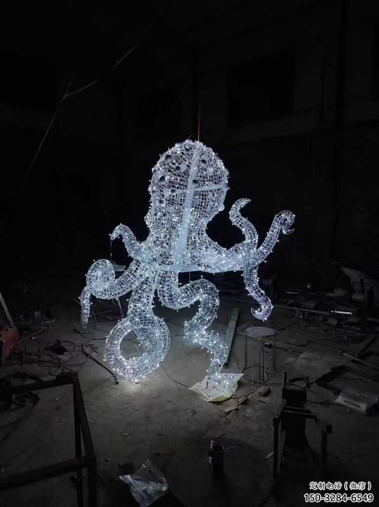 酒店不銹鋼章魚雕塑 庭院仿真雕塑 彩繪小品