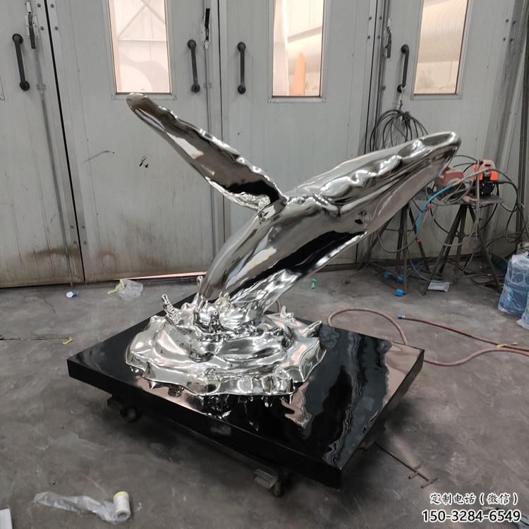 大型鯨魚雕塑，鏤空燈光原理，戶外公園廣場擺件 (2)