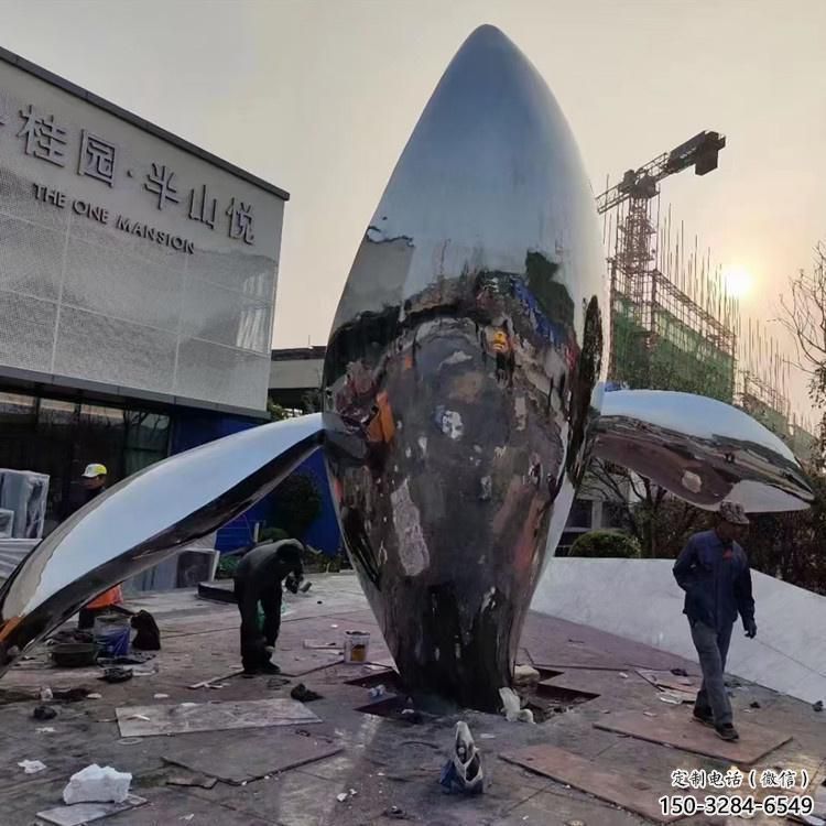 大型鯨魚雕塑，鏤空燈光原理，戶外公園廣場擺件 (4)