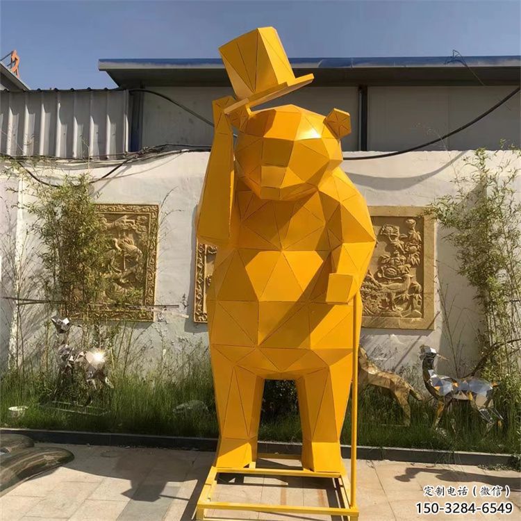 大熊雕塑廠家，酒店房地產雕塑，現代景觀小品 (7)