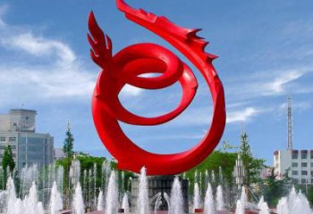 不銹鋼龍形雕塑，大型動物景觀，烤漆工藝制作 (4)