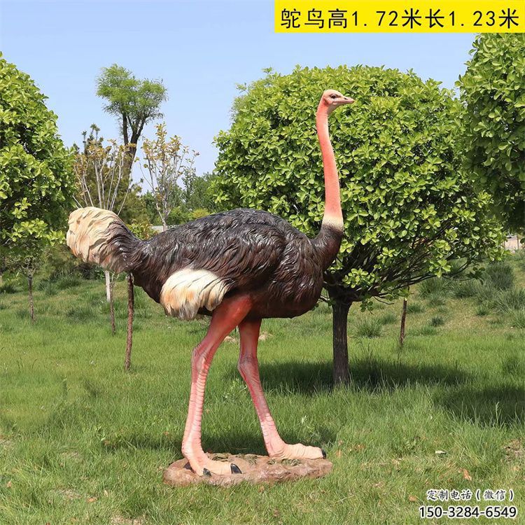 鴕鳥雕塑廠家，公園廣場動物，大型園林小品