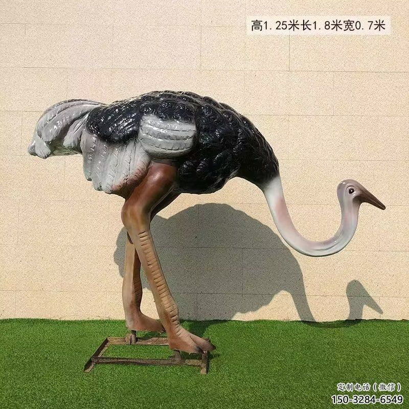 銅鴕鳥雕塑 店門口彩繪雕塑 步行街?jǐn)[件雕塑