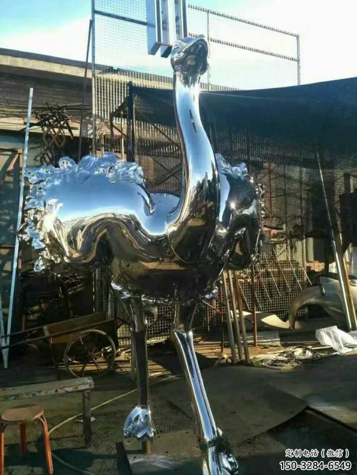 不銹鋼鴕鳥雕塑廠家 庭院仿真雕塑 彩繪小品