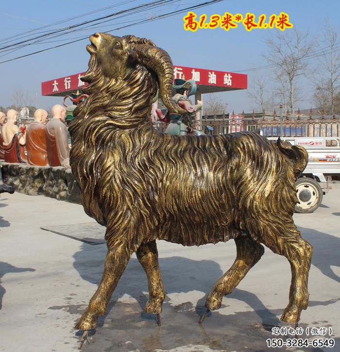 古銅色山羊雕塑廠家 大型城市雕塑 商業(yè)街?jǐn)[件