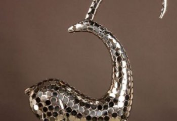 不銹鋼山羊雕塑廠家，仿真動(dòng)物，戶外公園擺件