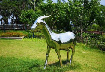 不銹鋼山羊雕塑加工廠，仿真動(dòng)物，戶外公園擺件