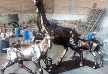 不銹鋼山羊雕塑生產(chǎn)工廠，仿真動(dòng)物，戶外公園擺件