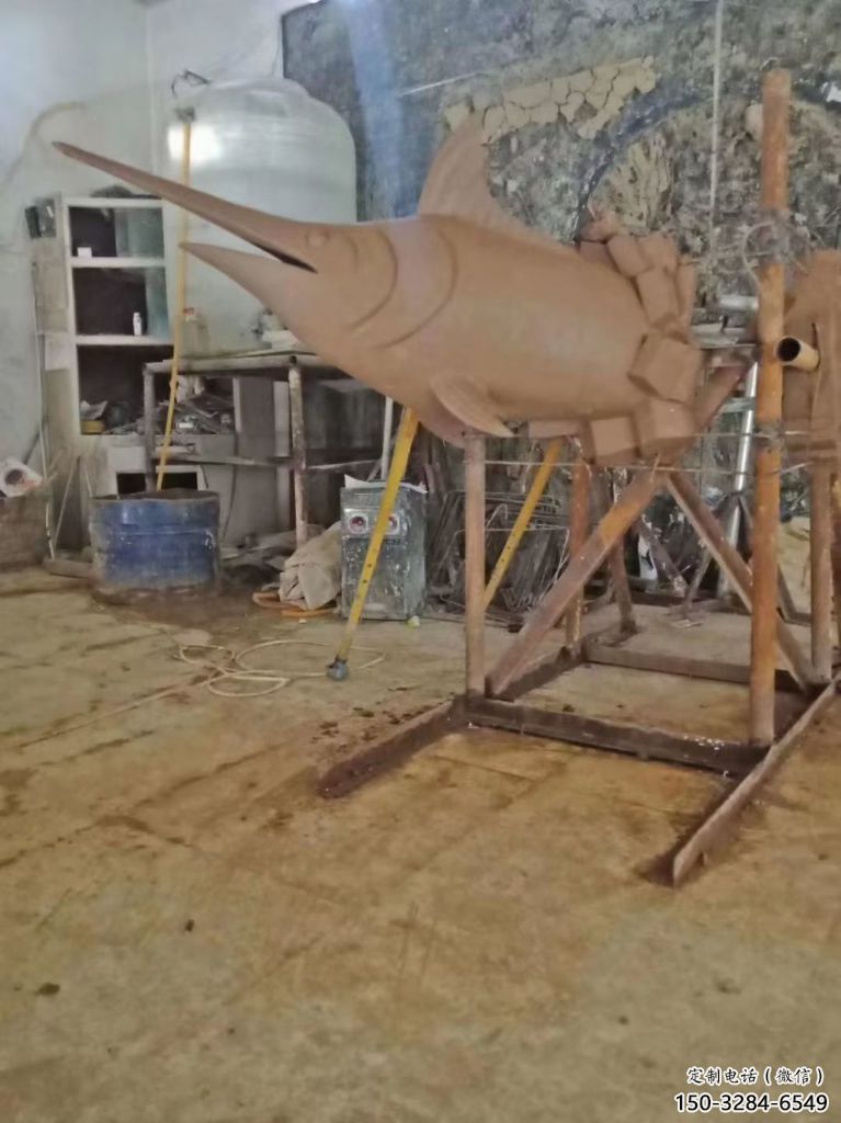 商場劍魚雕塑 仿真海洋生物雕塑 店門口小品