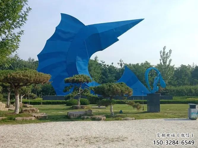 玻璃鋼劍魚雕塑，海洋生物雕塑，廣場大型雕塑