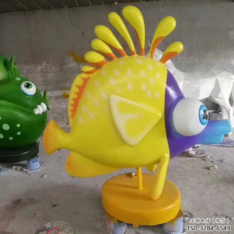 抽象劍魚雕塑，戶外街頭雕塑，海洋生物雕塑