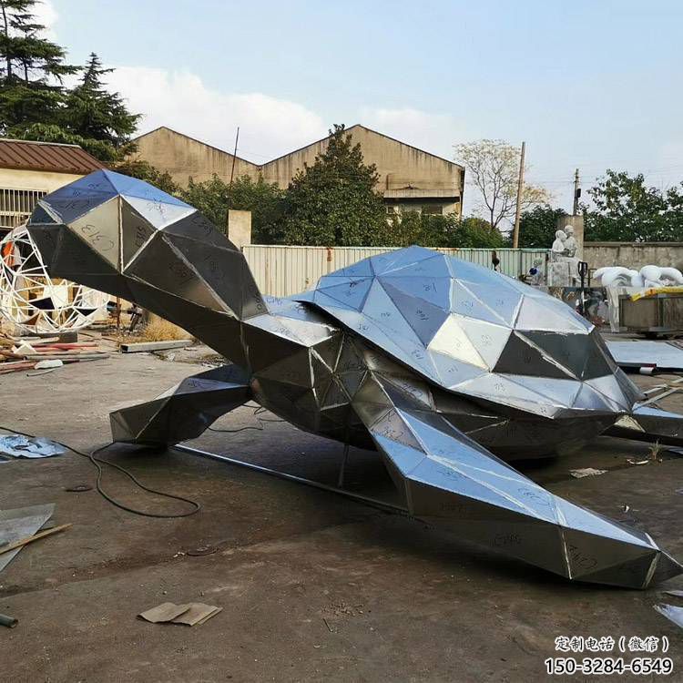 不銹鋼海龜?shù)袼苌a(chǎn)，神獸動物，仿古公園廣場擺件