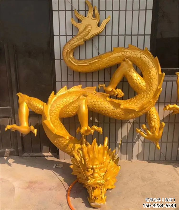 仿真龍頭雕塑，鑄銅動物雕塑，房地產售樓處擺件