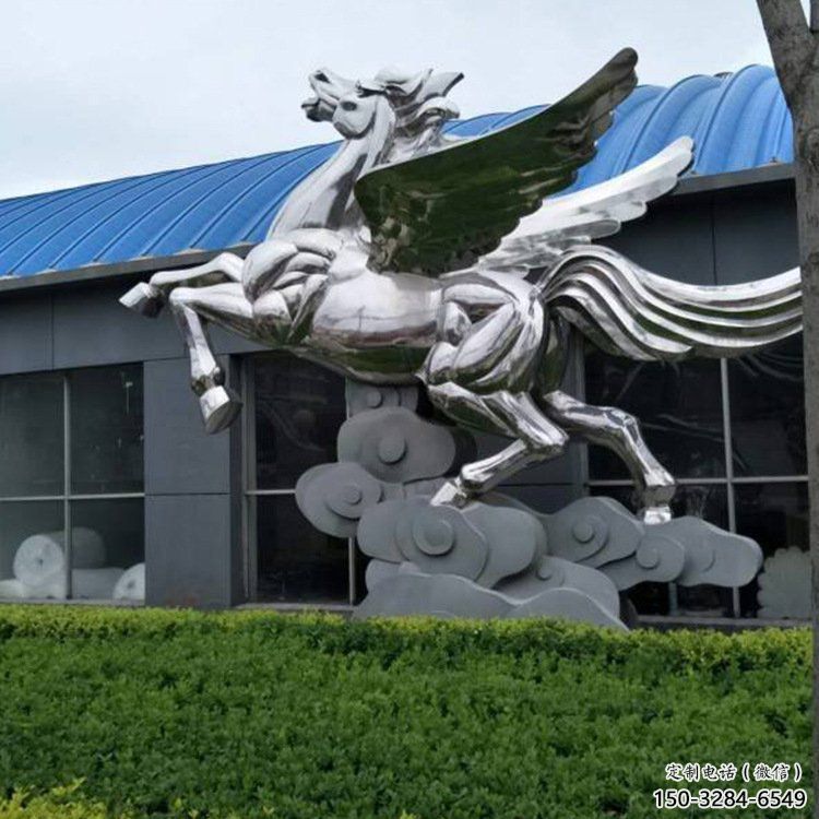 幾何抽象奔馬雕塑，城市動物擺件，大型廣場小品