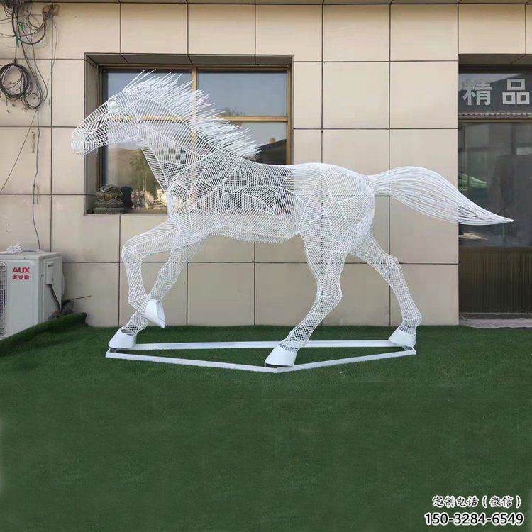 鏤空奔馬雕塑，城市動物擺件，大型廣場小品