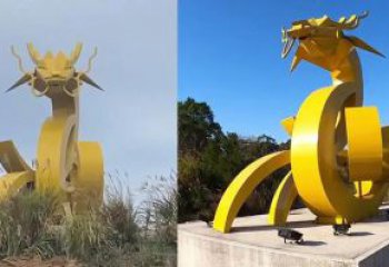 抽象大型龍頭雕塑，鑄銅動物雕塑，房地產售樓處擺件