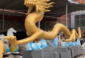 抽象龍頭雕塑，鑄銅動物雕塑，房地產售樓處擺件