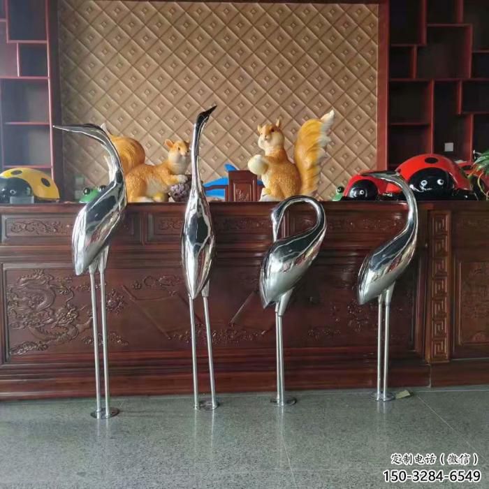 不銹鋼仿真丹頂鶴雕塑 酒店公園雕塑 風(fēng)景區(qū)擺件