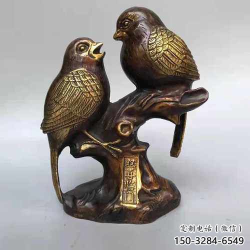 創(chuàng)意鑄銅喜鵲雕塑 步行街店門口雕塑 動物小品