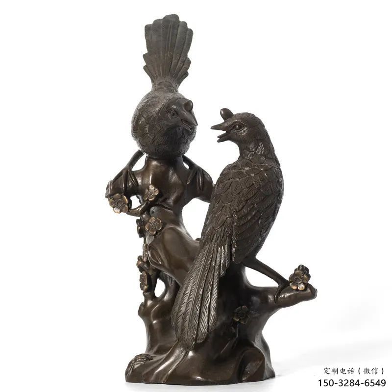 風(fēng)景區(qū)鑄銅喜鵲雕塑 售樓處廣場雕塑 仿古擺件