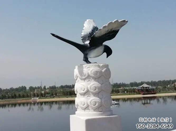 商業街玻璃鋼喜鵲雕塑 售樓處雕塑 動物擺件