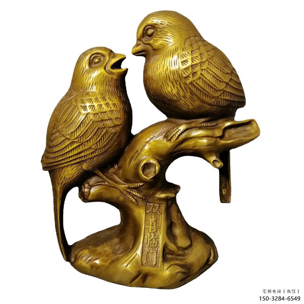 庭院喜鵲雕塑 城市古銅色雕塑 音樂小品