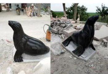 廣場海豹雕塑 公園仿真雕塑 抽象擺件