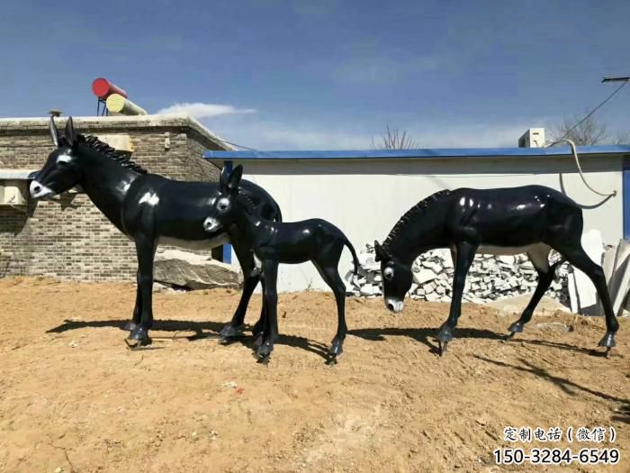仿古毛驢雕塑 庭院彩繪雕塑 田間小品