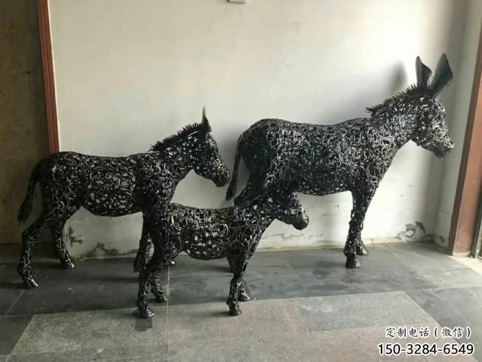 風景區毛驢雕塑廠家 售樓處廣場雕塑 仿古擺件