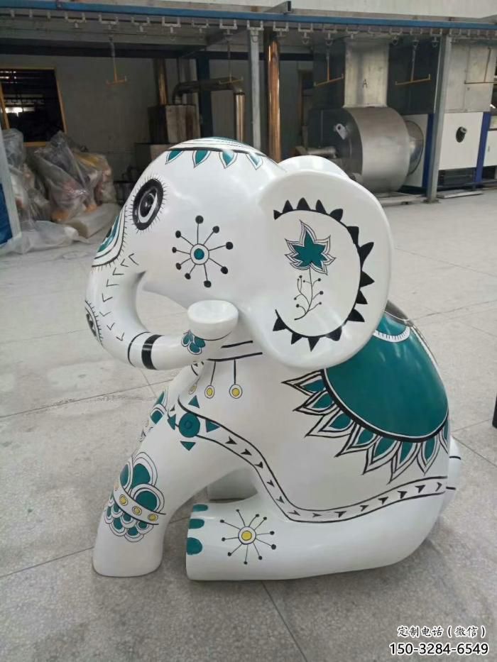 街道小象雕塑，景觀擺件，彩繪工藝