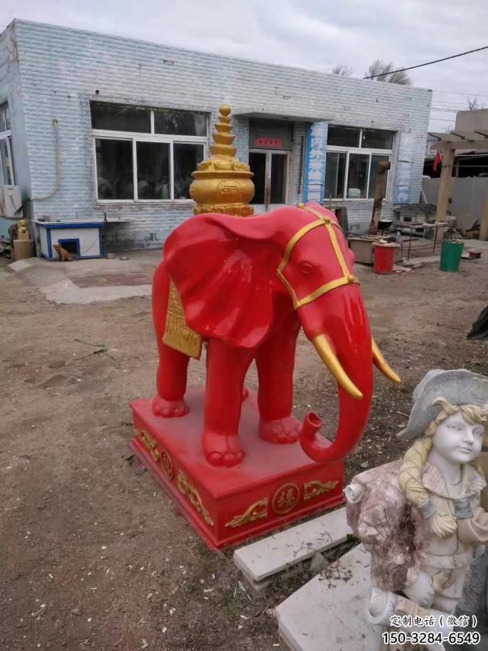 農村小象雕塑，歐式主題，彩繪工藝